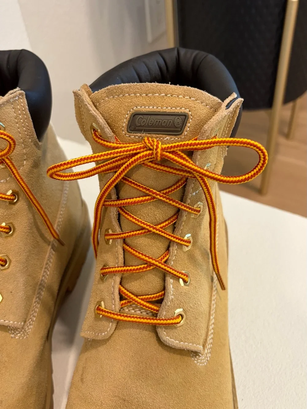 Coleman Sz 12 Tan Suede Waterproof Insulated Oil Resistant Steel Toe Work Boots
